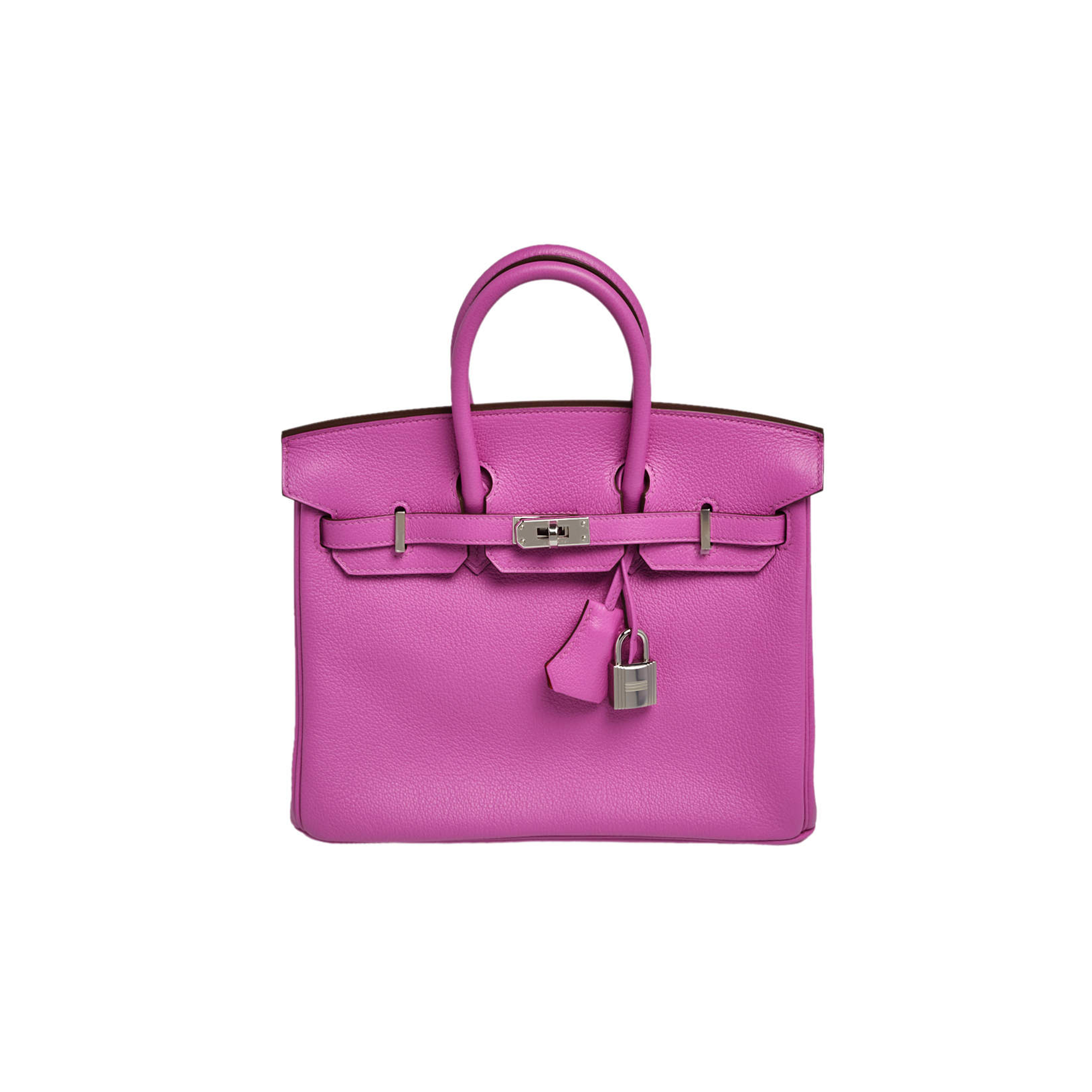 HERMES MAGNOLIA LEATHER PALLADIUM PLATED BIRKIN 25 BAG (25*22*13cm)